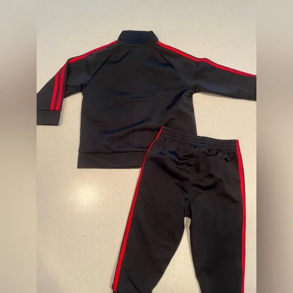 Adidas Black and Red Tracksuit Set - Picture 2 of 3